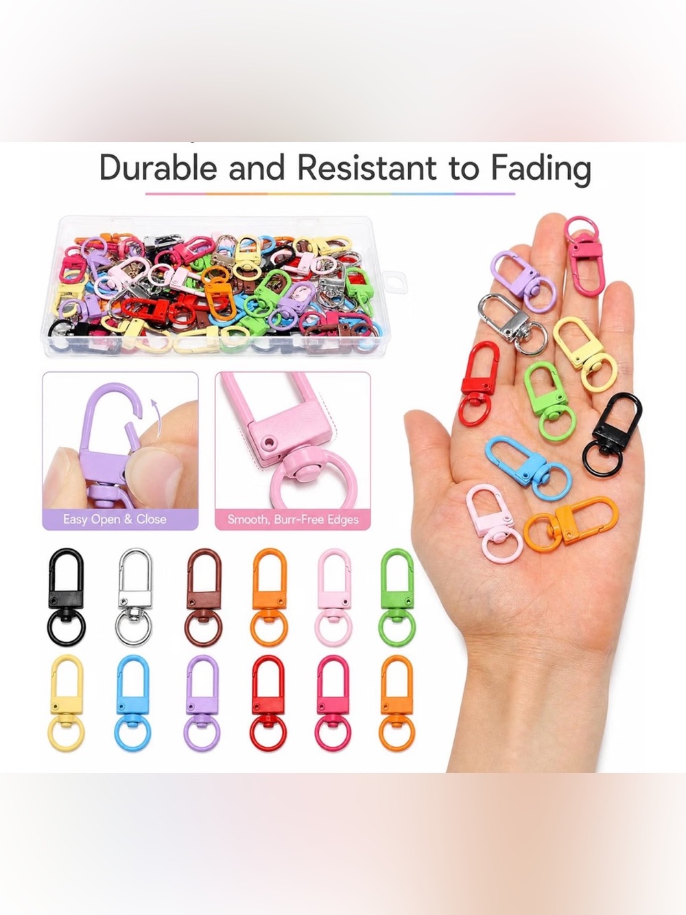 Keychain Clip 60pcs Keyring Clip - Picture 2 of 4